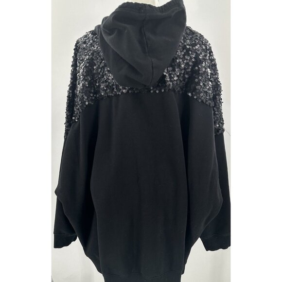 Torrid Super Soft Fleece Black Hoodie Sequins Bling Pullover Sz 5 - Picture 6 of 8